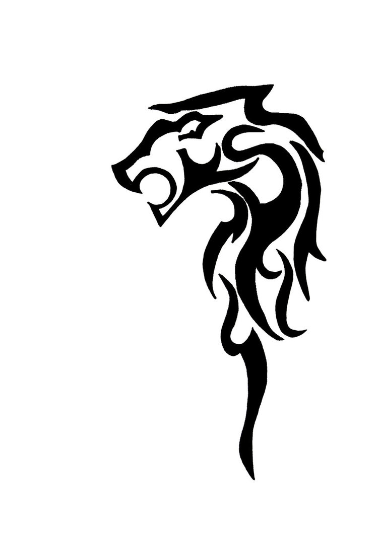 tribal lion sketch
