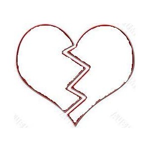 Broken heart outline clipart