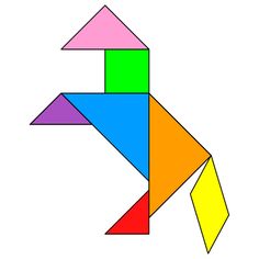 Tangram outline solutions clipart