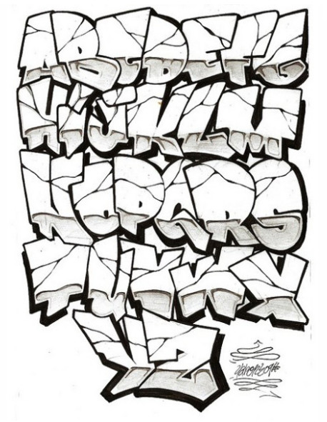 single alphabet letter graffiti designs