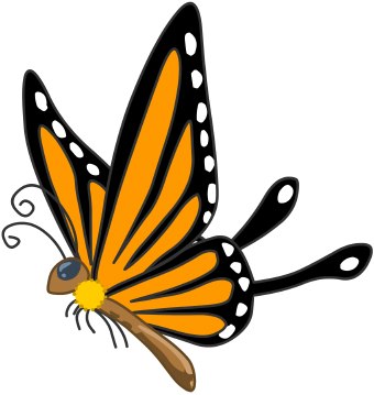 Clipart butterfly flying