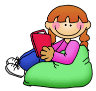 Quiet reading clipart