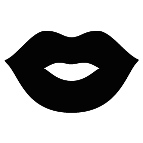 Black and white clipart outline lips