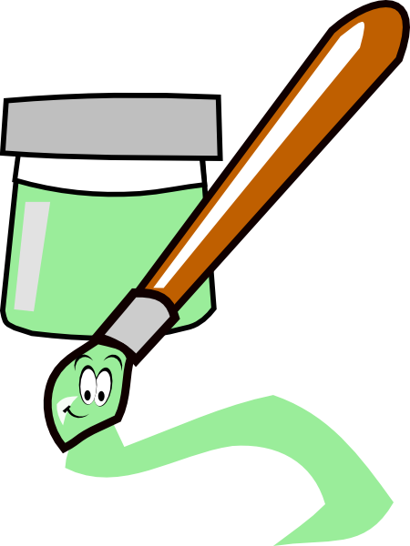 Cartoon Paintbrush Green Clip Art - vector clip art ...