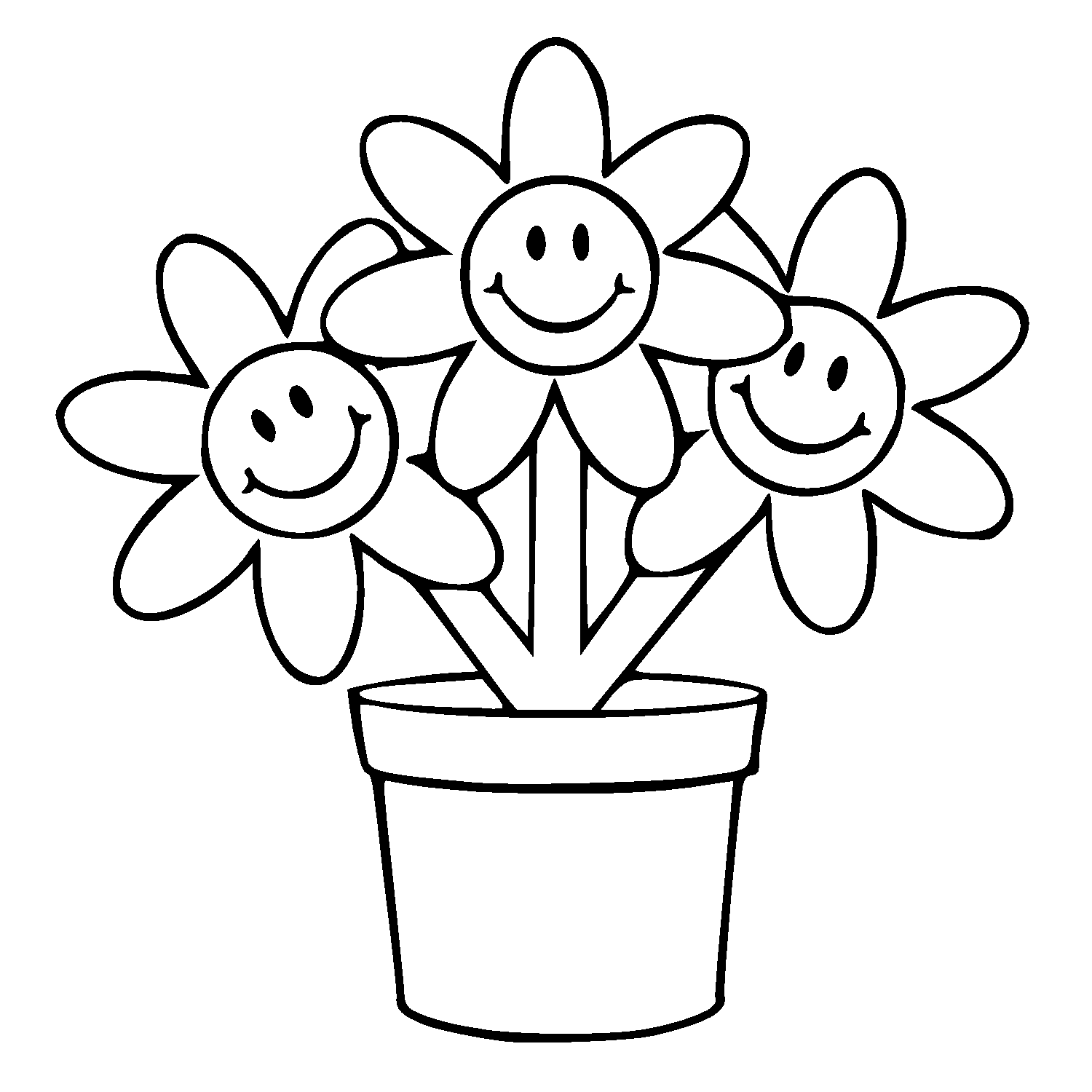 Coloring Pages Of Flower Pots - ClipArt Best