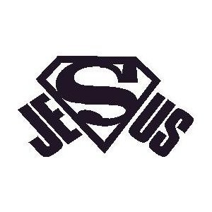 Jesus writing with a superman logo , Vinyl stickers , sticker ...