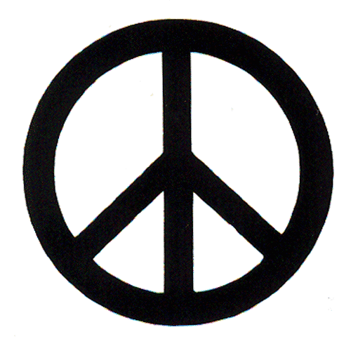 Black over White Peace Sign - Small Bumper Sticker / Decal (2.5" X ...