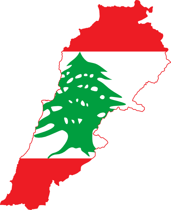 Clip Art: Flag Map of Lebanon Drapeau Bandiera ...
