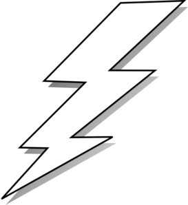 Black And White Lightning Bolt clip art - vector clip art online ...