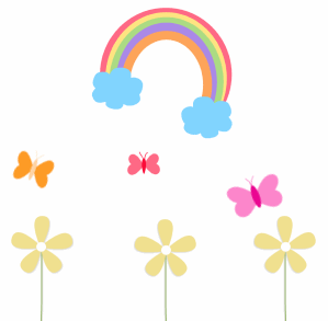 Rainbow butterfly clipart border