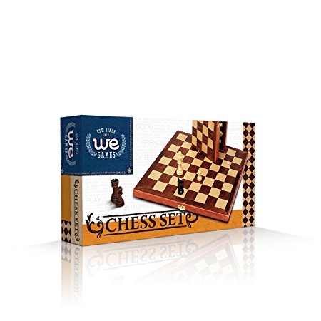 Amazon.com: Wood Folding Chess Set with Beveled Edges - 11.5 inch ...