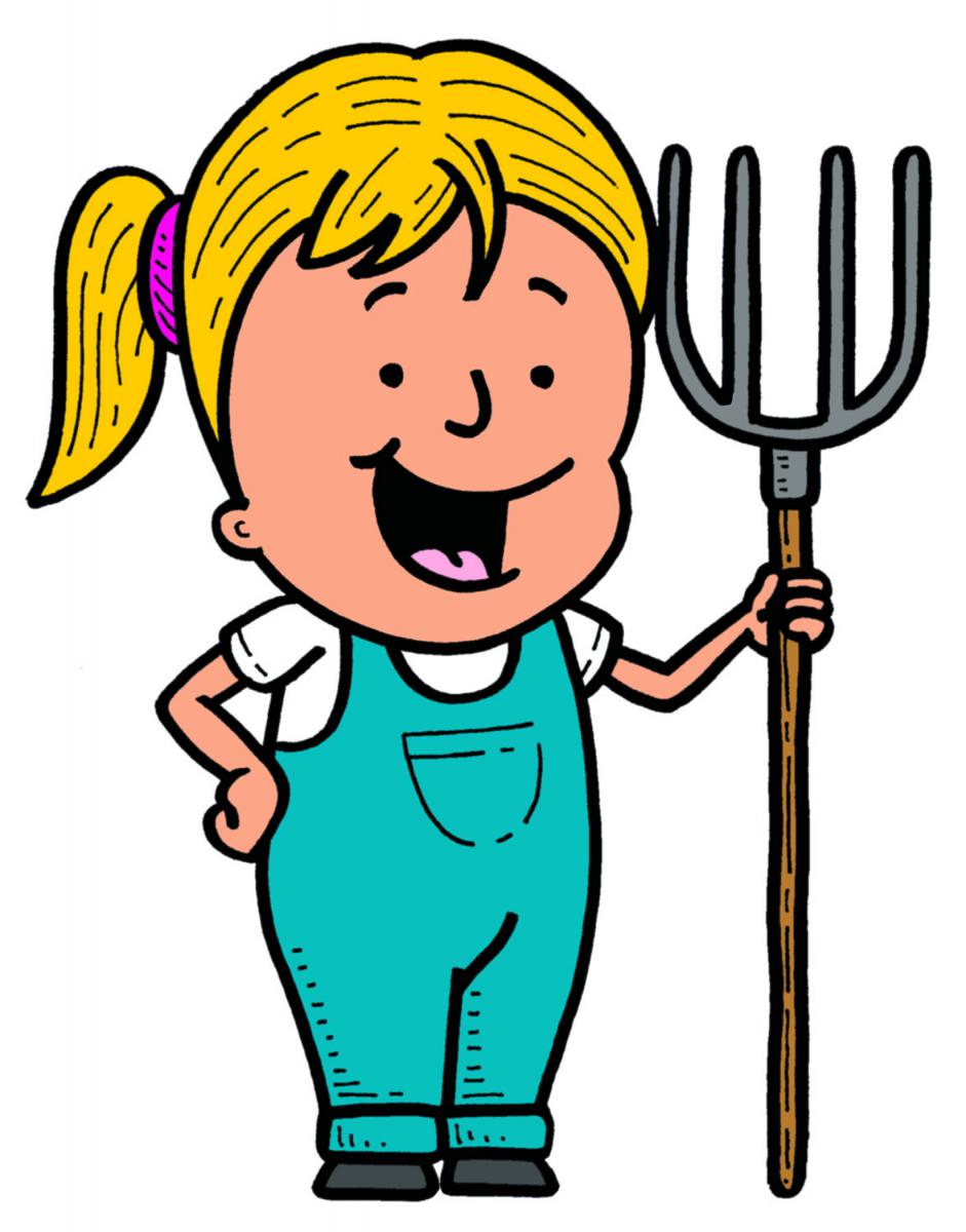 Farmer woman clipart