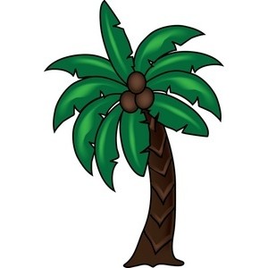 Man with coconut tree clipart