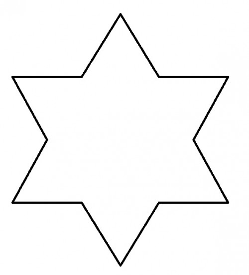 Six point star badge clipart