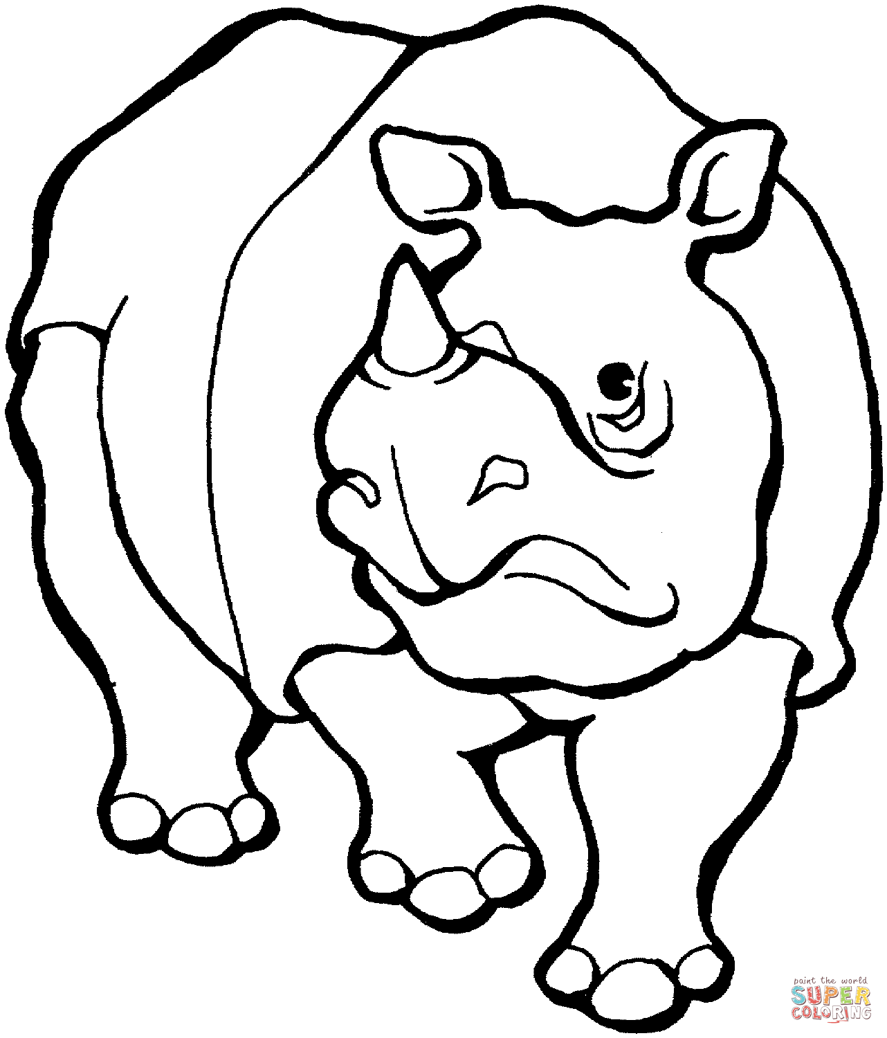 Javan rhinoceros coloring page | Free Printable Coloring Pages