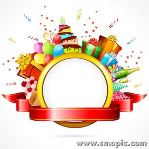Smopic Com Free Vector Birthday Photo Frame Wreath Illustrator The ...