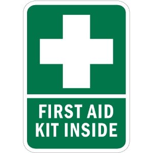 First Aid Kit Inside, Set of 3 High Performance Vinyl, Safety ...