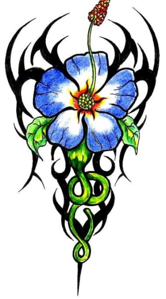 Tribal Hibiscus Flower Tattoo Stencil | Tattoobite.com