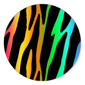 Rainbow Zebra Stickers | Zazzle
