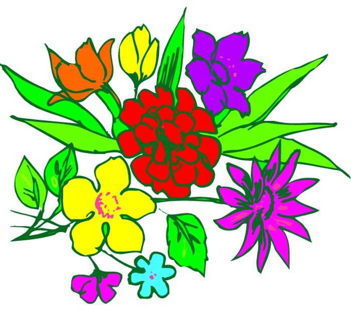 Bunch of flowers clip art free