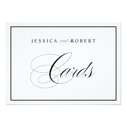 Elegant Wedding Sign Cards Black Border 13 Cm X 18 Cm Invitation ...