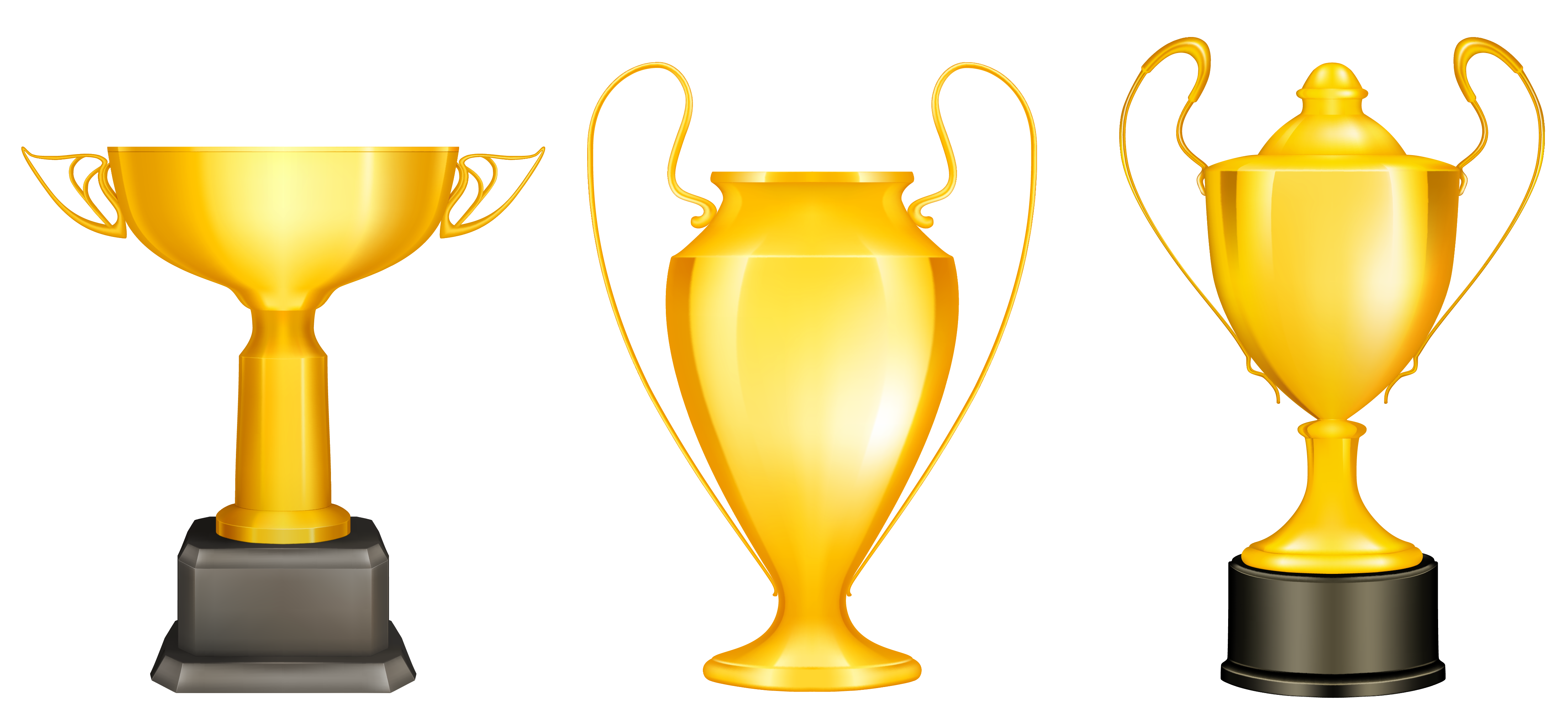 Transparent Gold Silver Bronze Trophies PNG Clipart