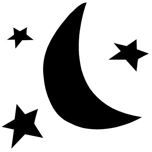 Moon and stars silhouette clipart