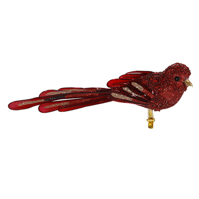 8-Inch Red Beaded Bird Ornament with Clip - 6 Ornaments | Meijer.