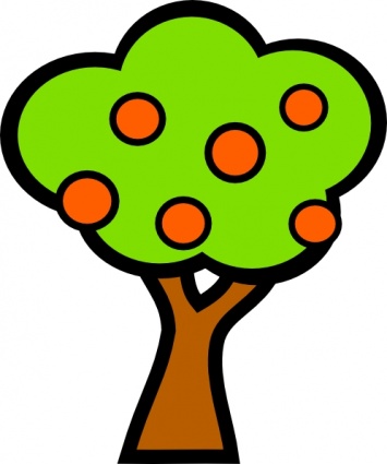 Tree With Fruits clip art vector, free vector graphics