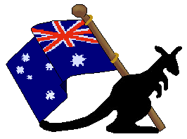 Australian Flags and Kangaroos Clip Art - Australian Kangaroos