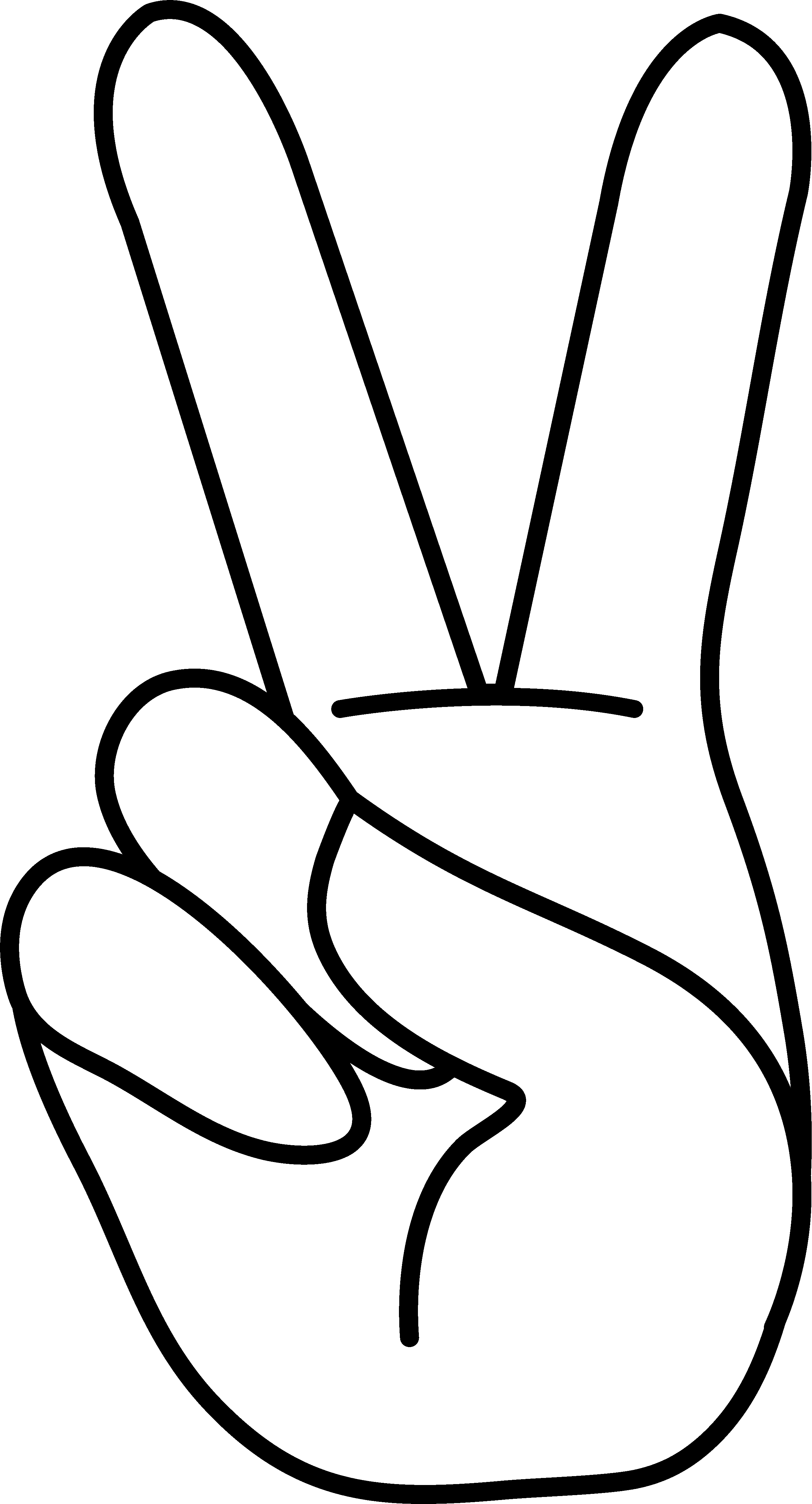 Hand Peace Sign Drawing - Free Clipart Images