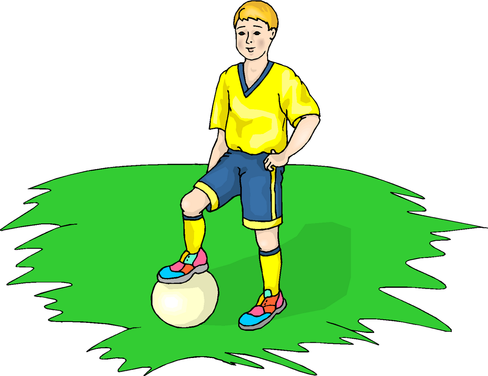 Clipart Outlined Football Player Kicking Royalty Free Vector