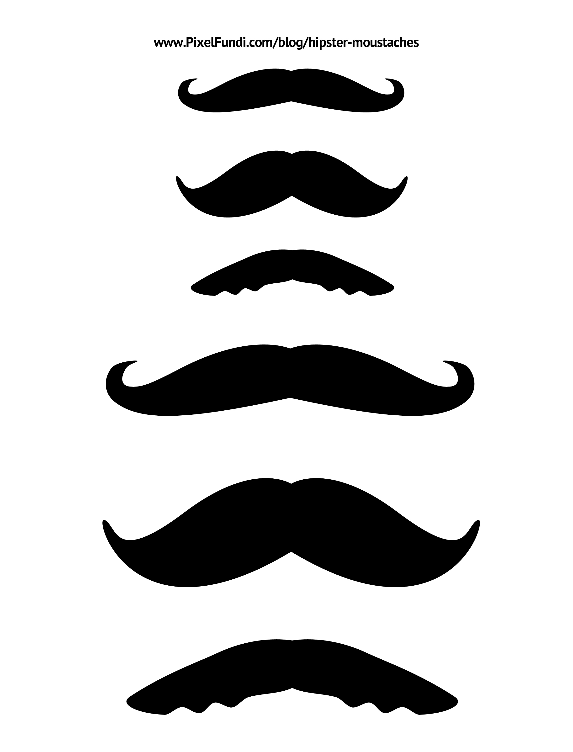 Printer Friendly Hipster Moustaches | PixelFundi Blog