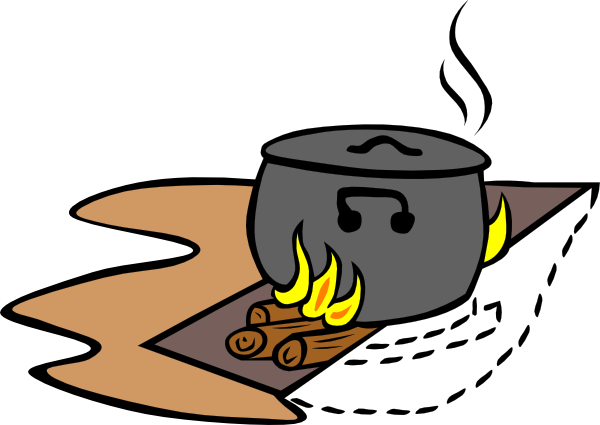 Campfires And Cooking Cranes clip art Free Vector