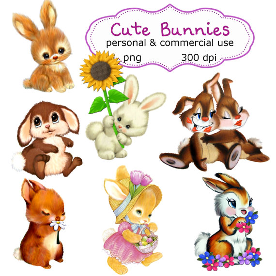 Clip Art Cute Bunnies Png Digital Images no 120 by graphicexpress
