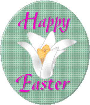 Easter Lily in Oval Frame Clip Art