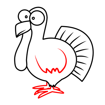 Drawing a cartoon turkey