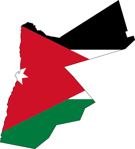 Clip Art: Flag and Map of Jordan Drapeau ...