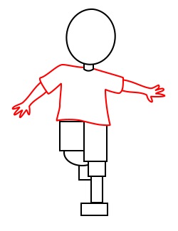 Drawing a soccer cartoon player
