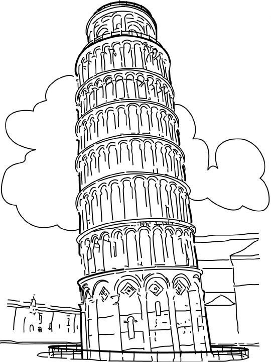 leaning tower of pisa cartoon