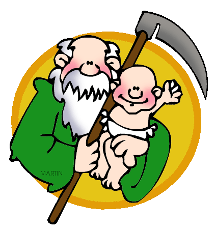 Father time and baby new year clipart