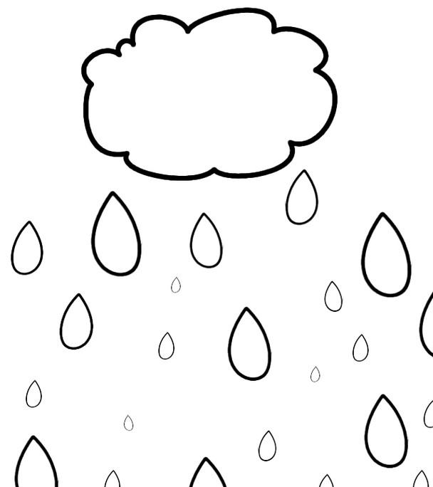 Raindrop Drop Water Coloring Pages Silhouette Template Printable ...