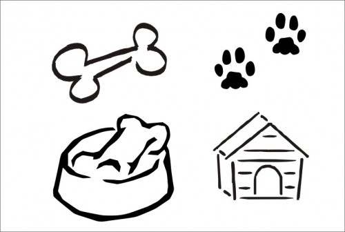 Stencil, dog bone, dog bowl, dog house, dog paws ... - ClipArt Best ...