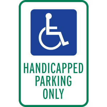 Handicapped Parking Only Disabled Parking Sign, Non-Reflective, 12 ...