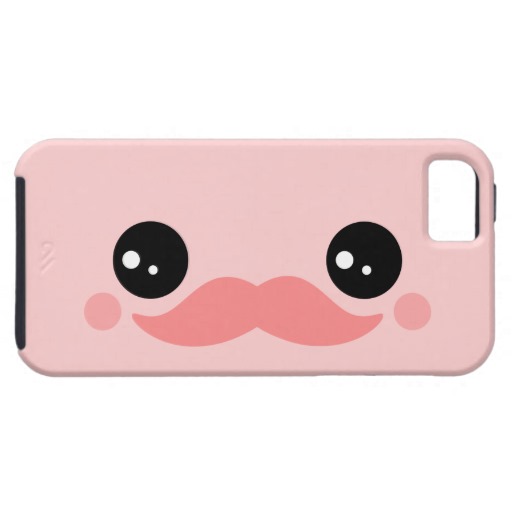 Kawaii Pink Moustache Smiley at Zazzle. - ClipArt Best - ClipArt Best