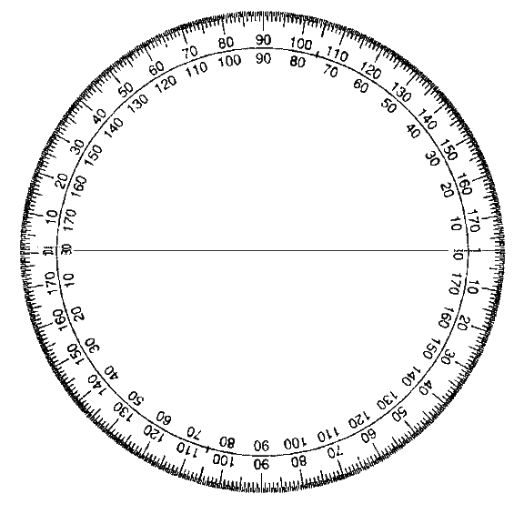 Circular Protractor Printable - Printable Templates