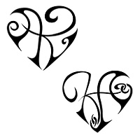 K In A Heart Tattoo - ClipArt Best