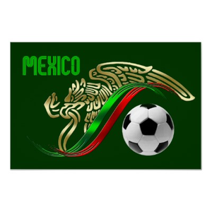 Mexico Futbol Soccer Eagle And Snake Mexican Flag Poster ...