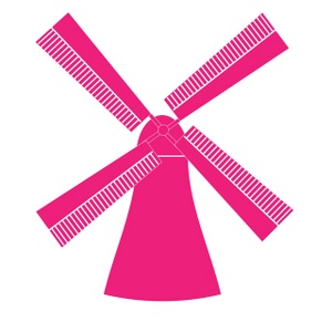 Windmill Clipart Image - Clip Art Image Of A Bright Pink Windmill ...