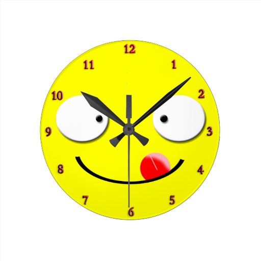 cartoon smiley face funny smile yum round clock from Zazzle. - ClipArt ...